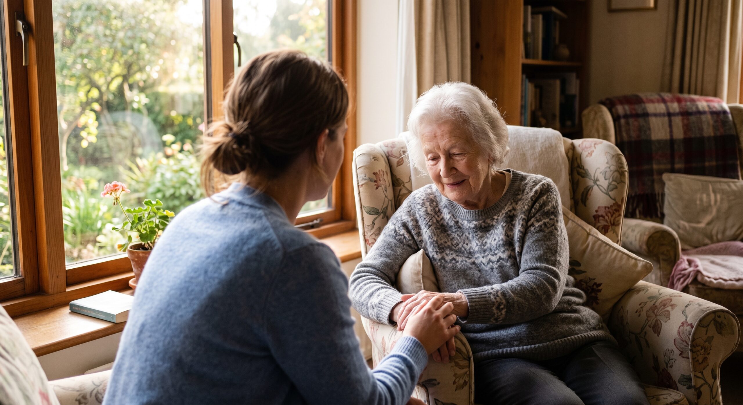 Supportive hands representing compassionate hospice guidance for patients and families