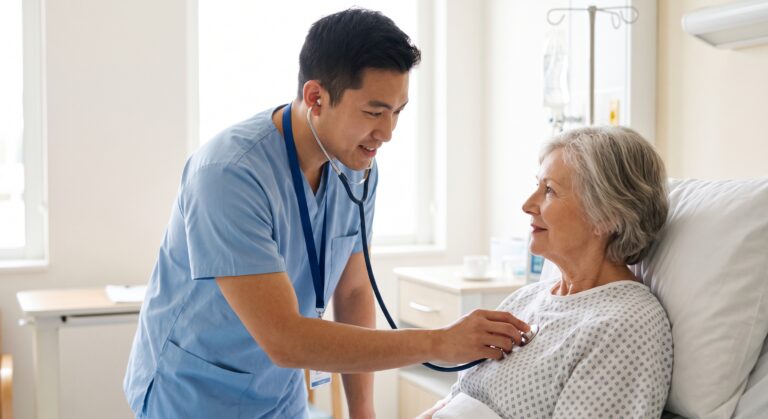 Hospice nurse providing compassionate care and support