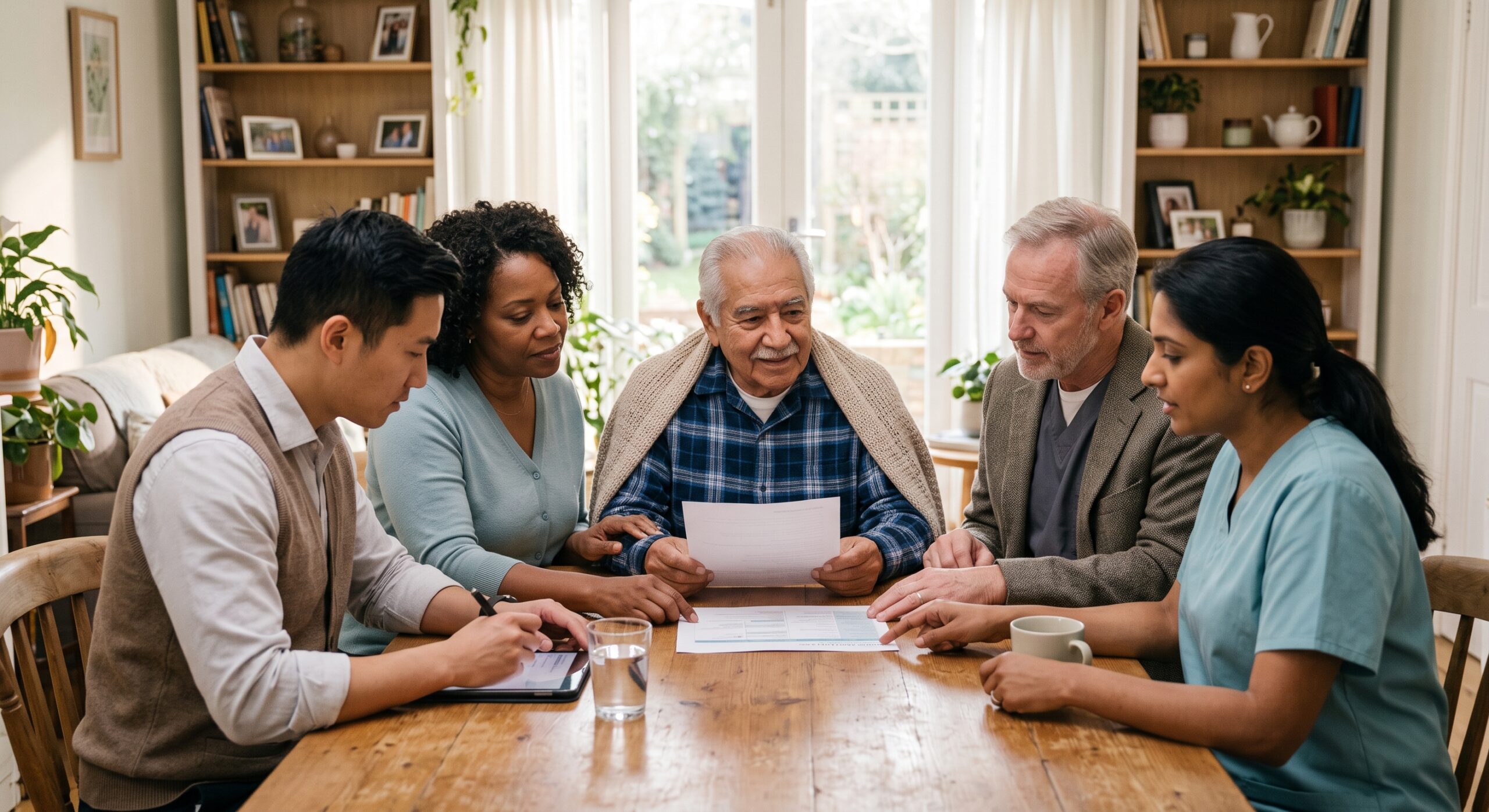 Who helps create the hospice care plan?